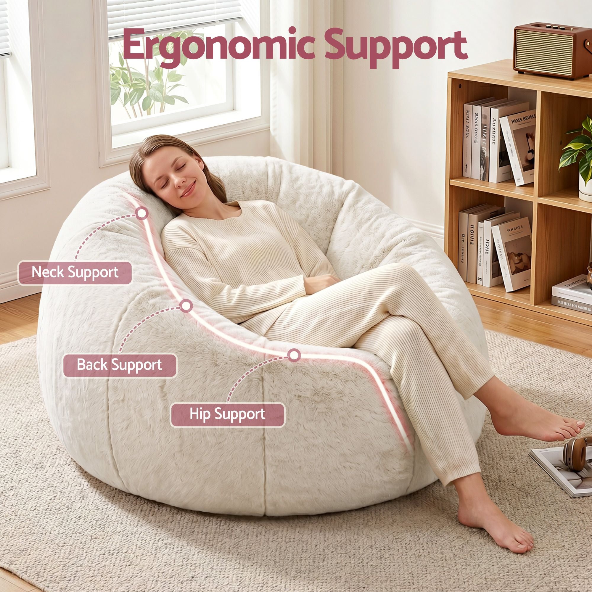 Artiss Bean Bag Chair Cover (No Filler) - Beige