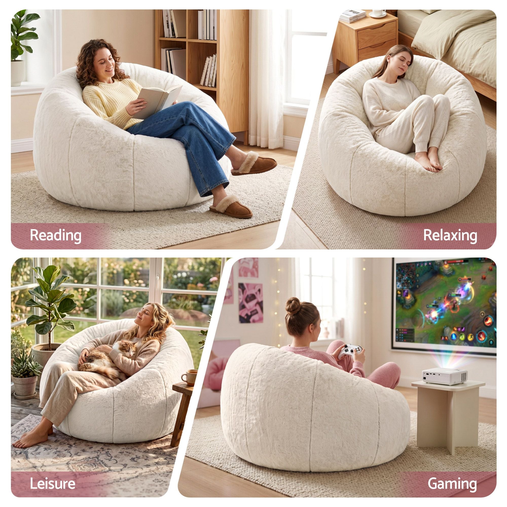 Artiss Bean Bag Chair Cover (No Filler) - Beige