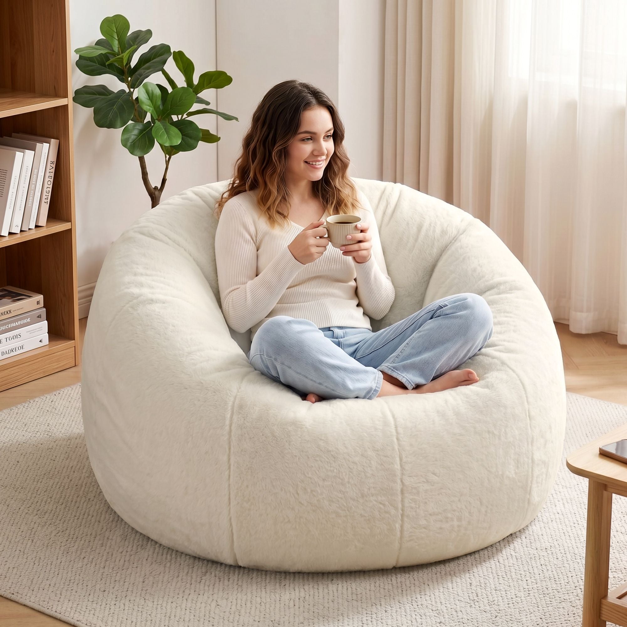 Artiss Bean Bag Chair Cover (No Filler) - Beige