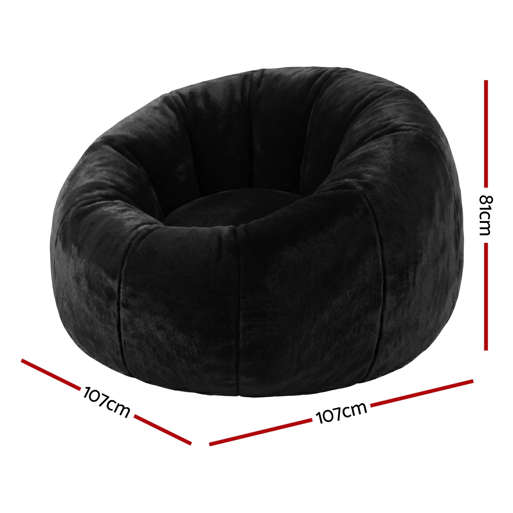 Artiss Bean Bag Chair Cover (No Filler) - Black