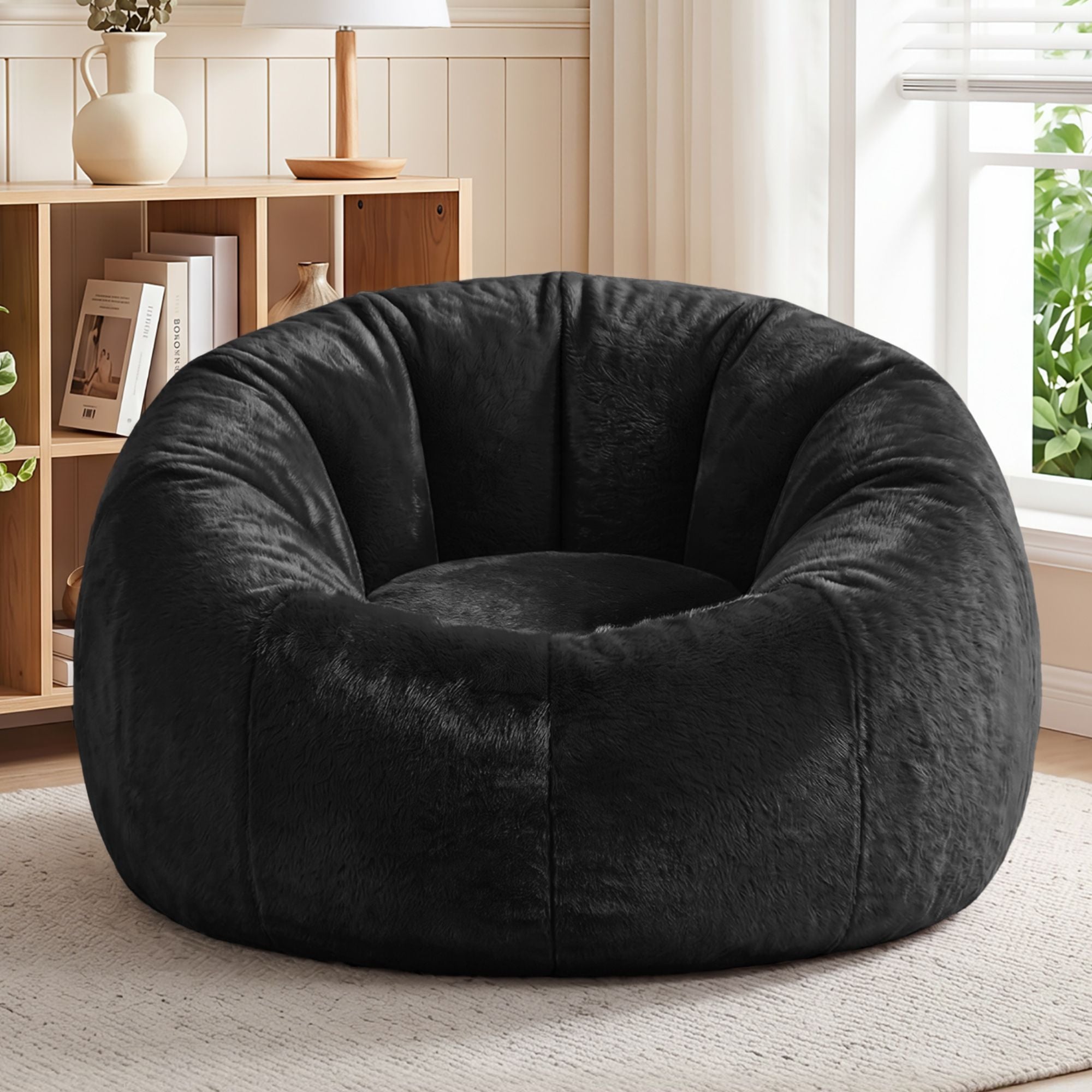 Artiss Bean Bag Chair Cover (No Filler) - Black