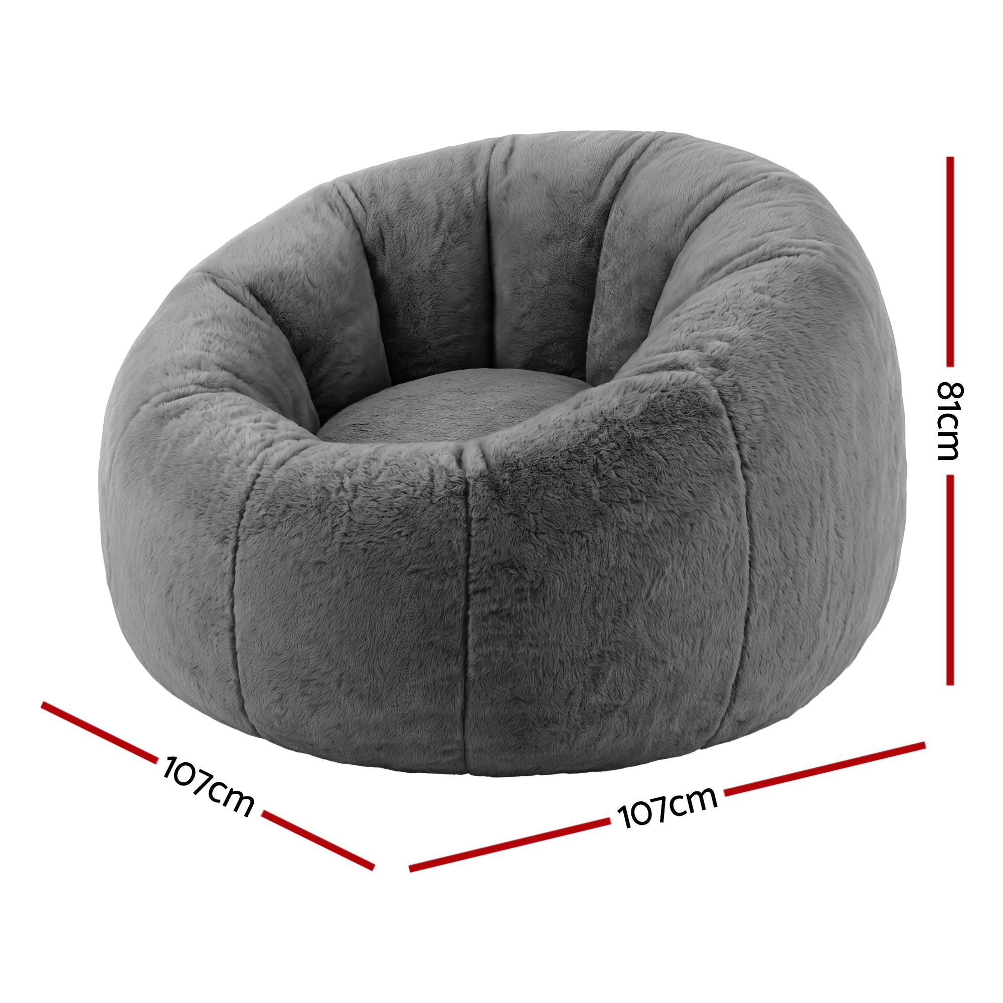 Artiss Bean Bag Chair Cover - Grey