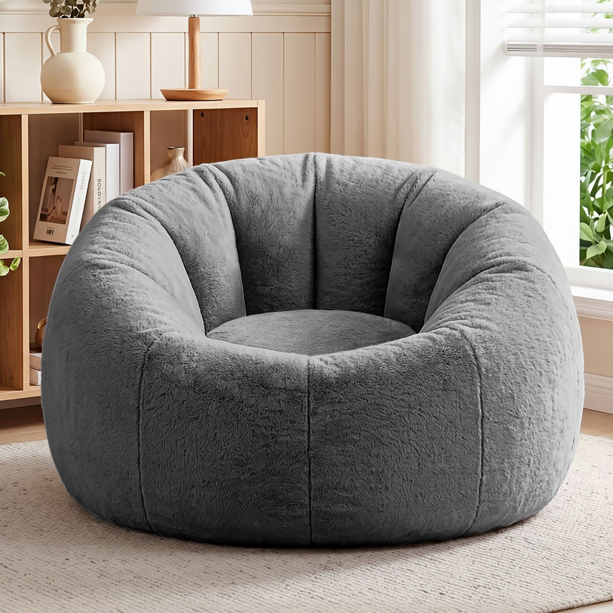 Artiss Bean Bag Chair Cover - Grey