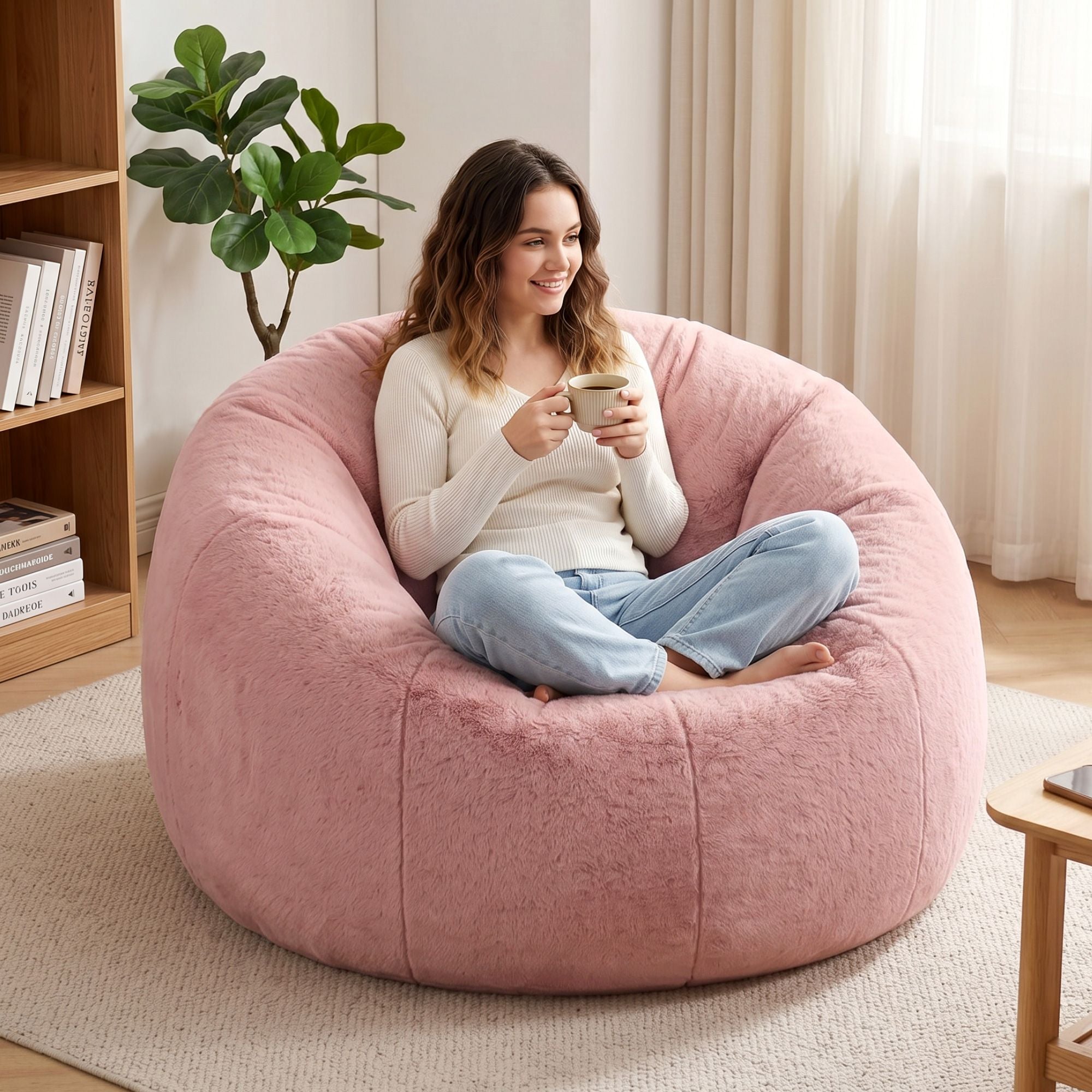 Artiss Bean Bag Chair Cover (No Filler) - Pink