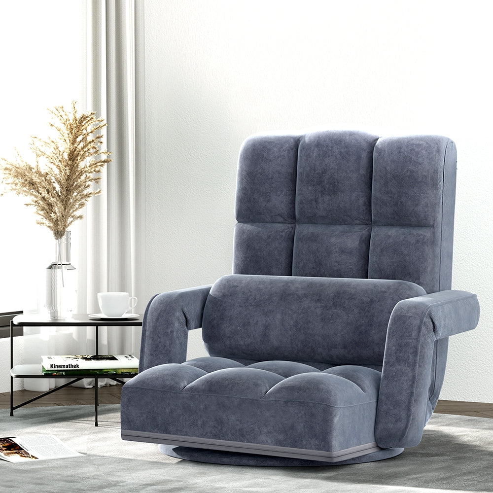 Artiss Floor Chair Lounge Sofa Swivel Charcoal