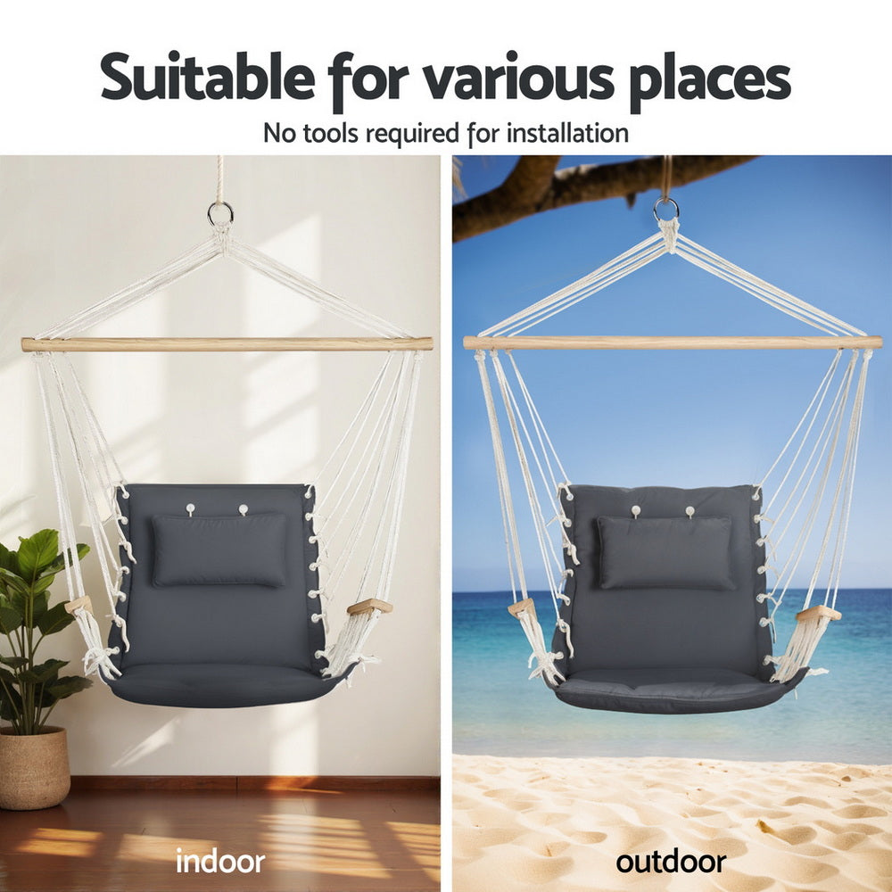 Gardeon Hammock Chair with Heavy Duty Steel Stand