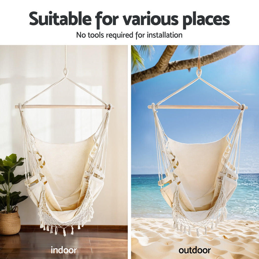 Gardeon Hammock Hanging Chair with Steel Stand