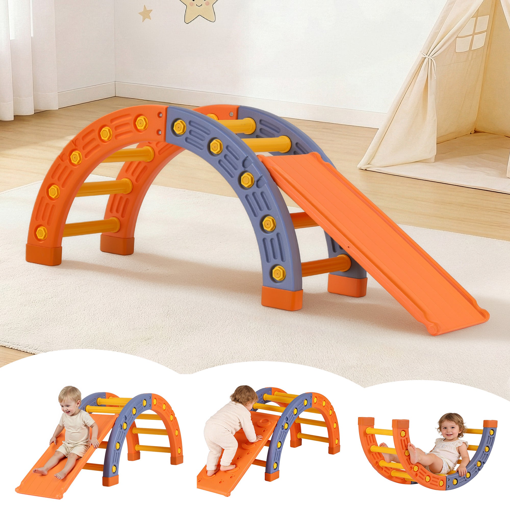 Keezi Kids Climbing Frame Set With Slide