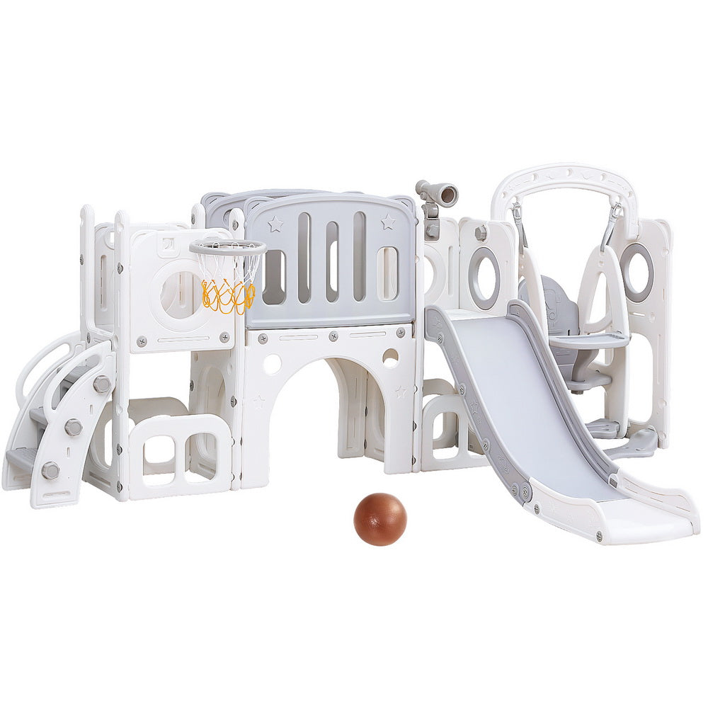 Keezi Kids Slide Swing Set 132cm - Grey