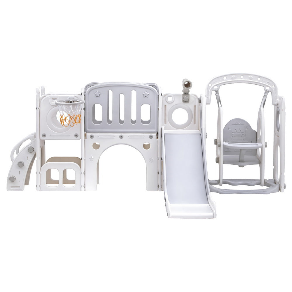 Keezi Kids Slide Swing Set 132cm - Grey