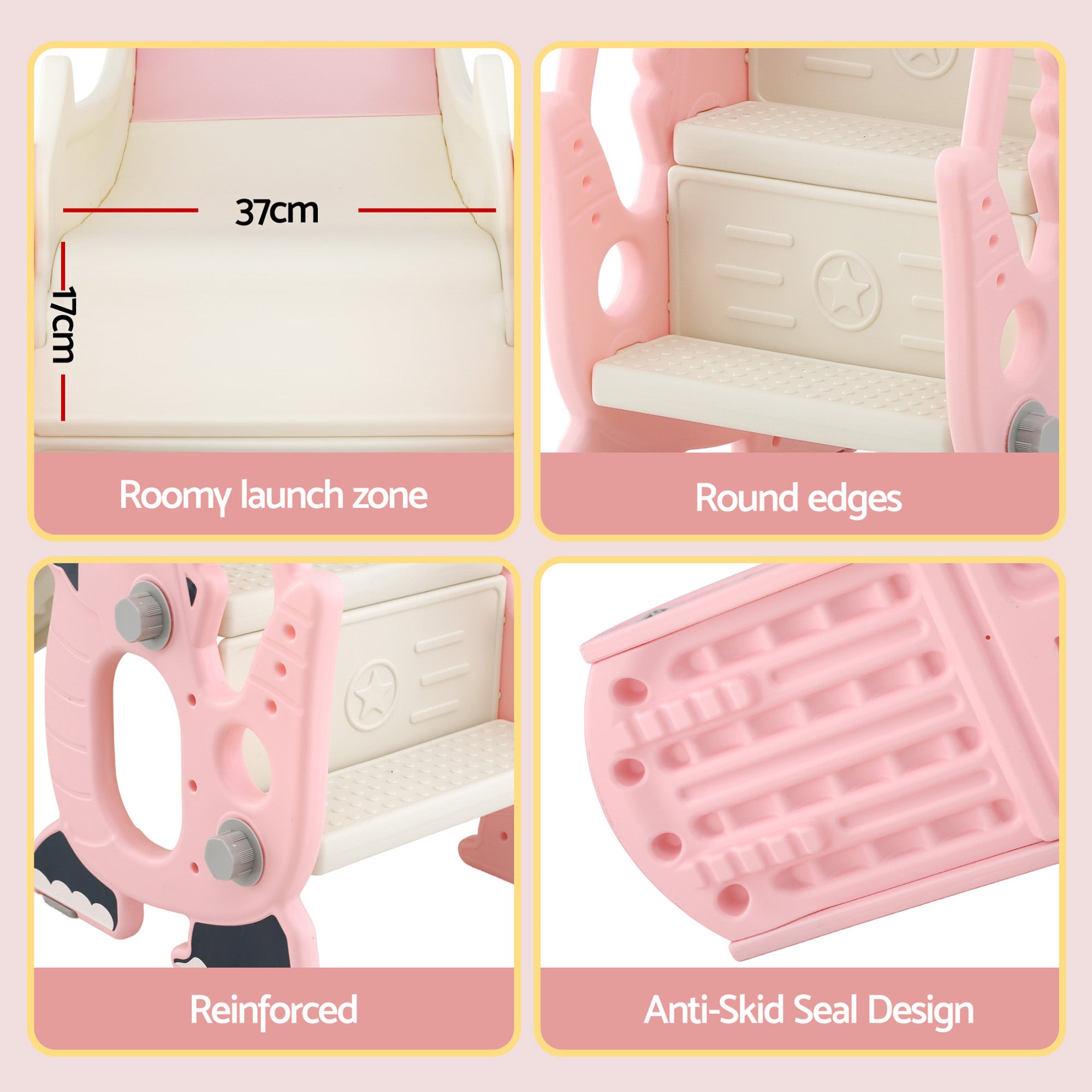 Keezi Kids Slide Set - 125cm Pink