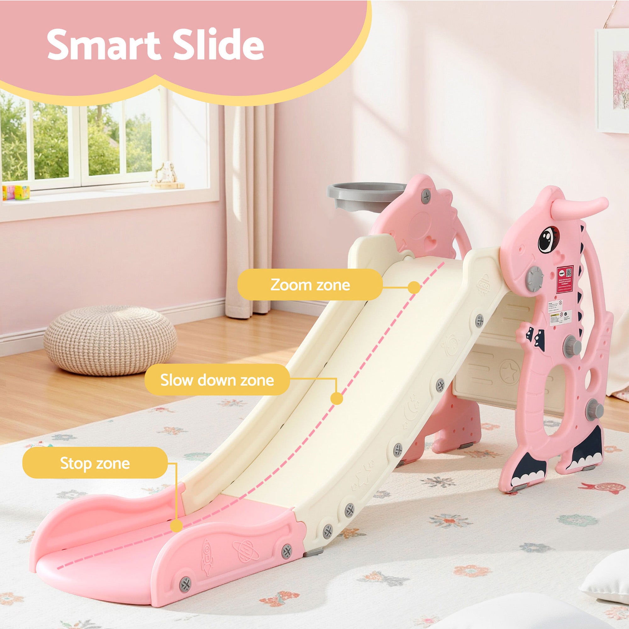 Keezi Kids Slide Set - 125cm Pink