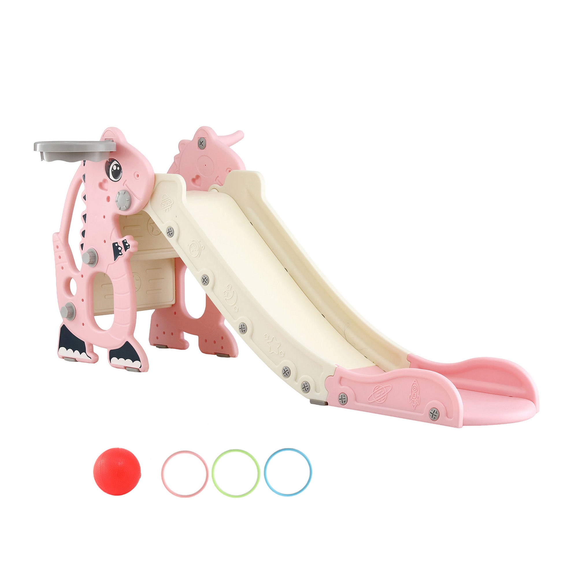Keezi Kids Slide Set - 125cm Pink