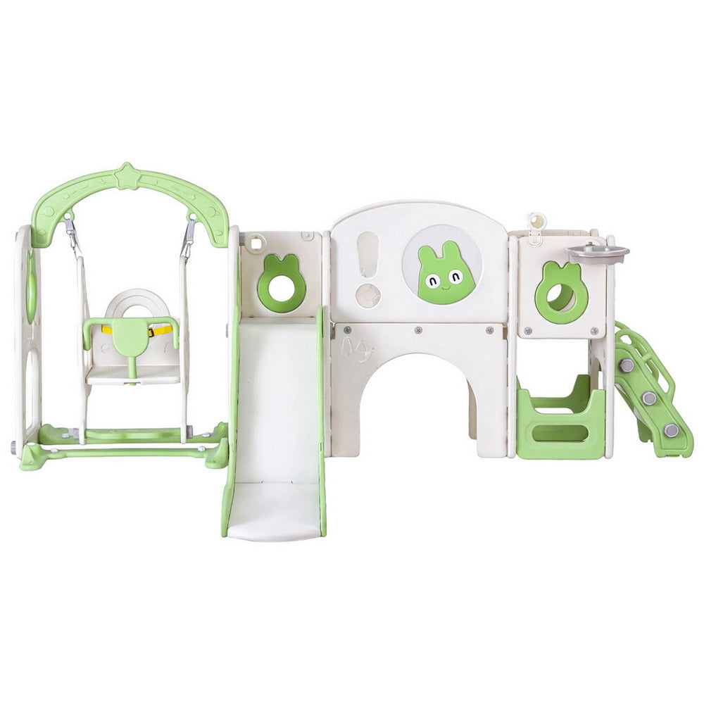Keezi Kids Slide Swing Set - 140cm Green