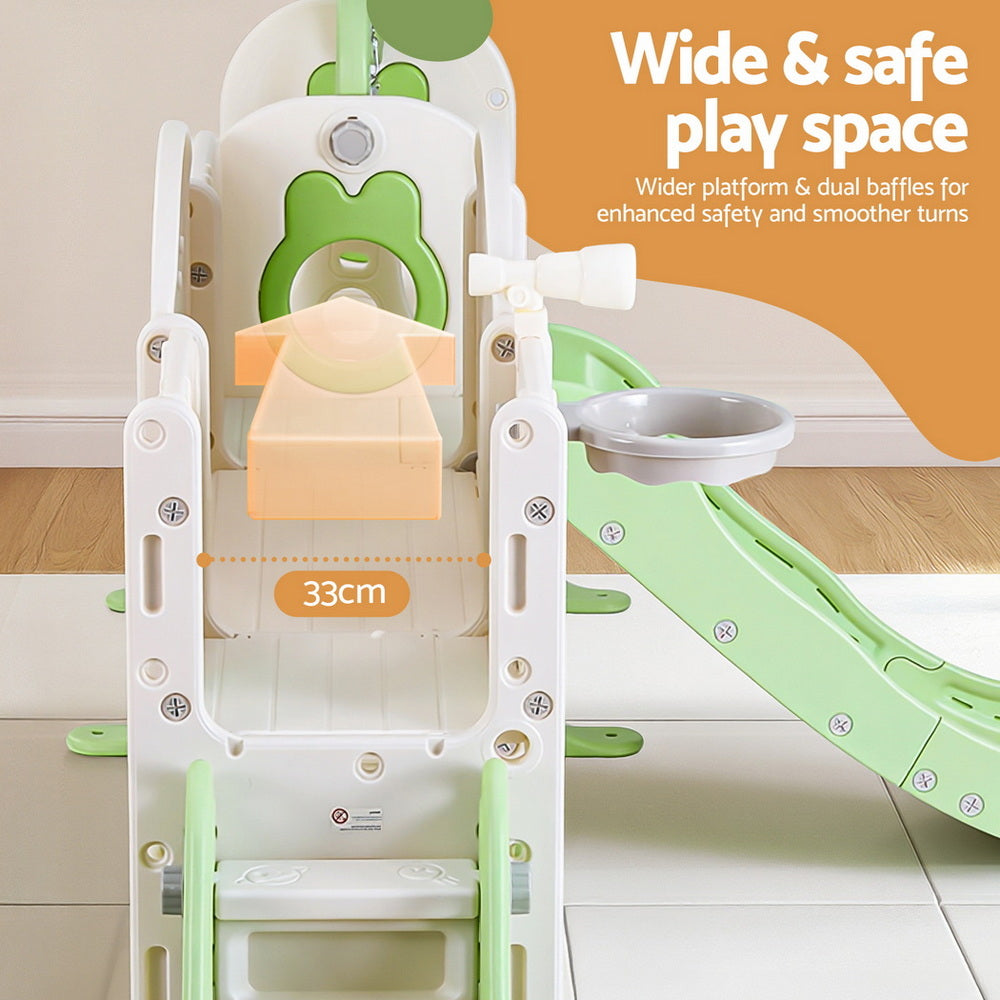 Keezi Kids Slide Swing Set - 140cm Green