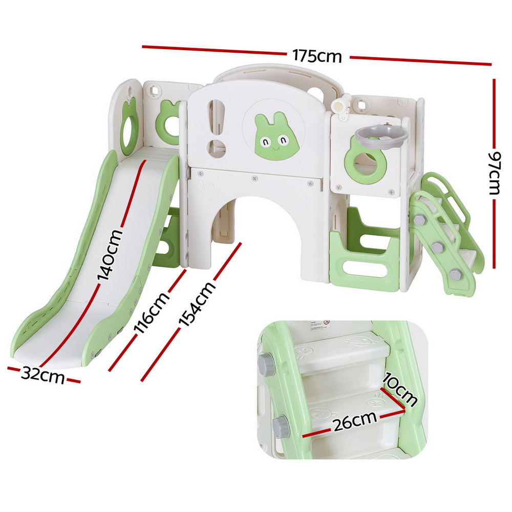 Keezi Kids Slide Swing Set - Green