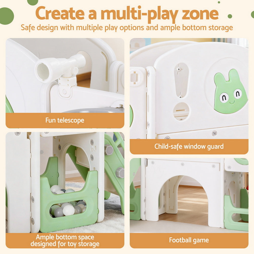Keezi Kids Slide Swing Set - Green