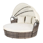 Gardeon Outdoor Wicker Day Bed -  Beige