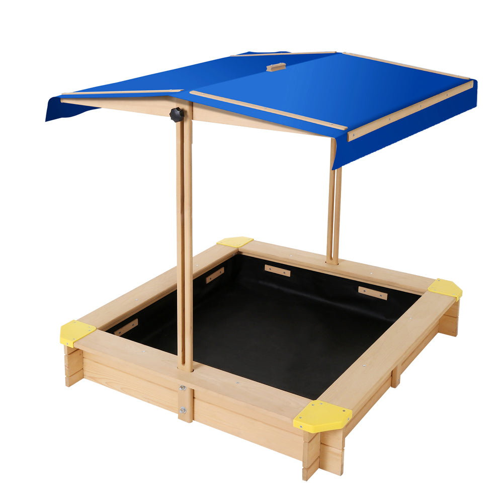 Keezi Kids Sandpit with Canopy and Bench Seat 101cm