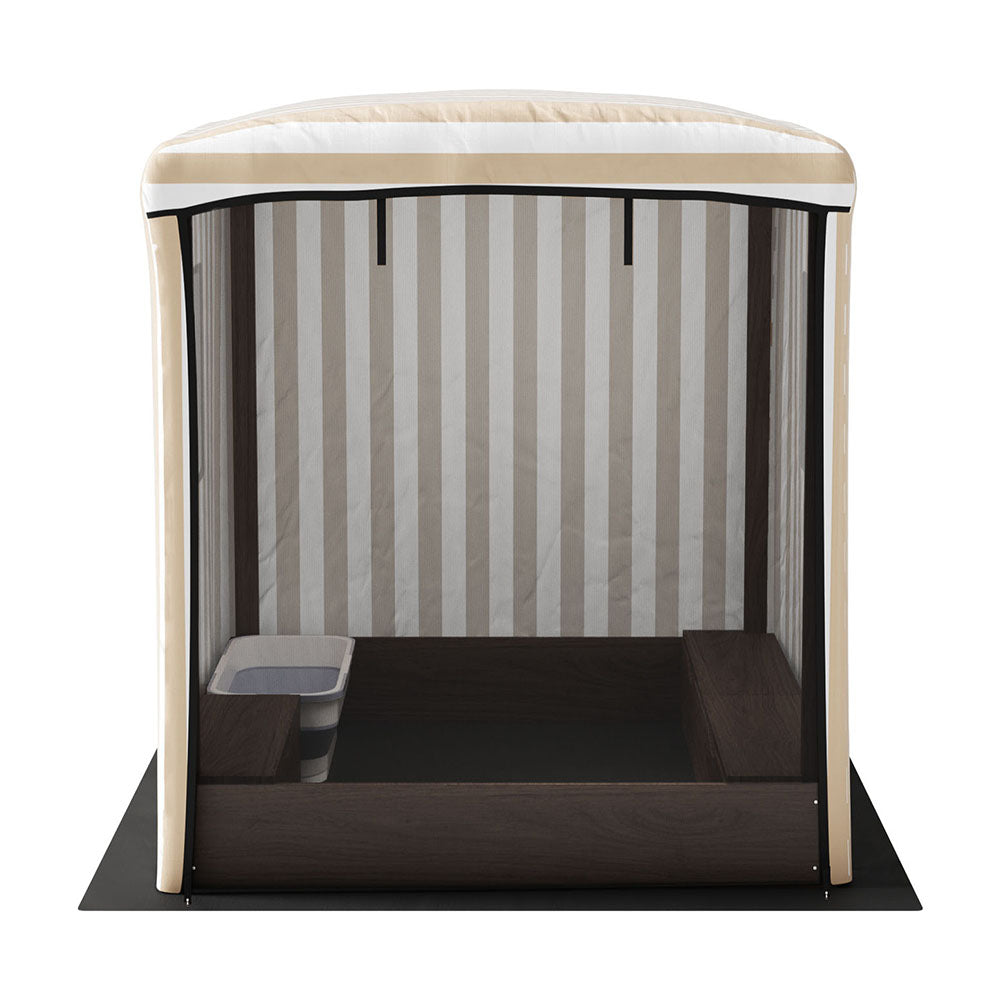 Keezi Kids Sandpit Wooden Sandboxwith Canopy Window 120cm
