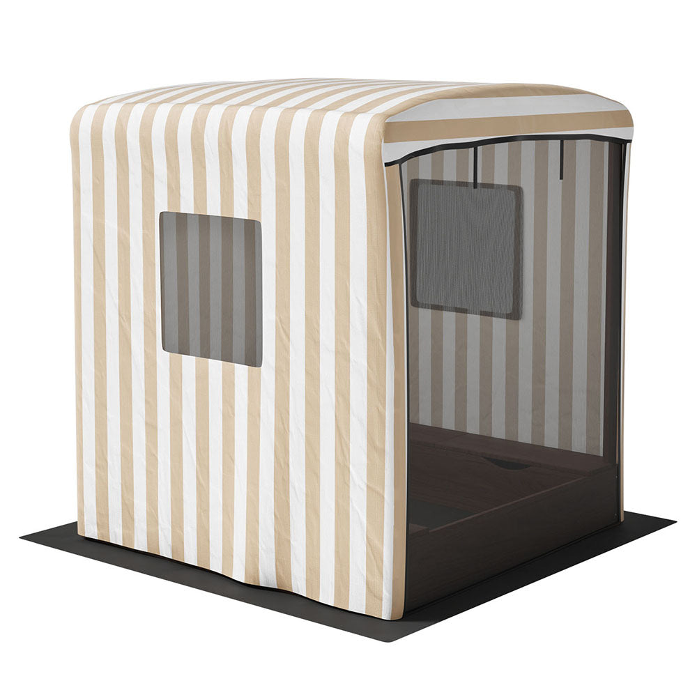 Keezi Kids Sandpit Wooden Sandboxwith Canopy Window 120cm