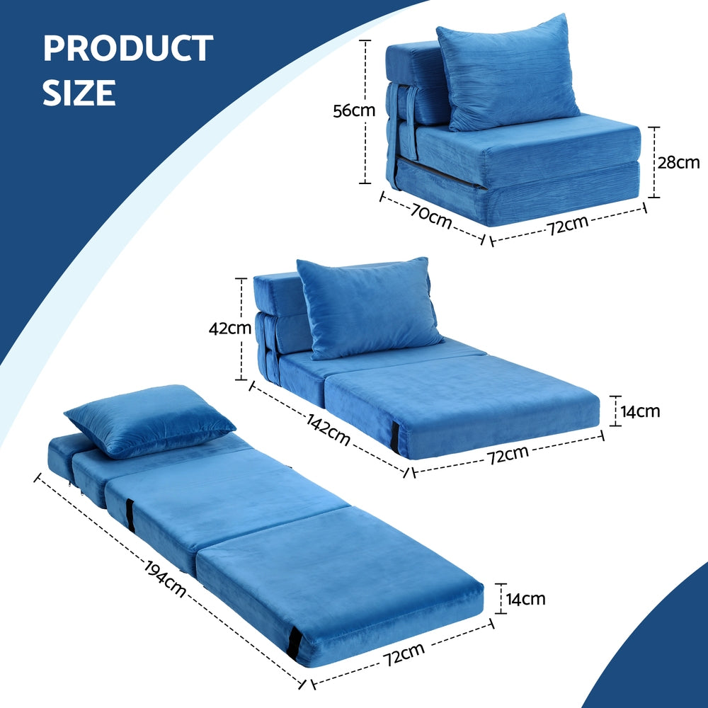Artiss Armless Convertible Folding Sofa Bed