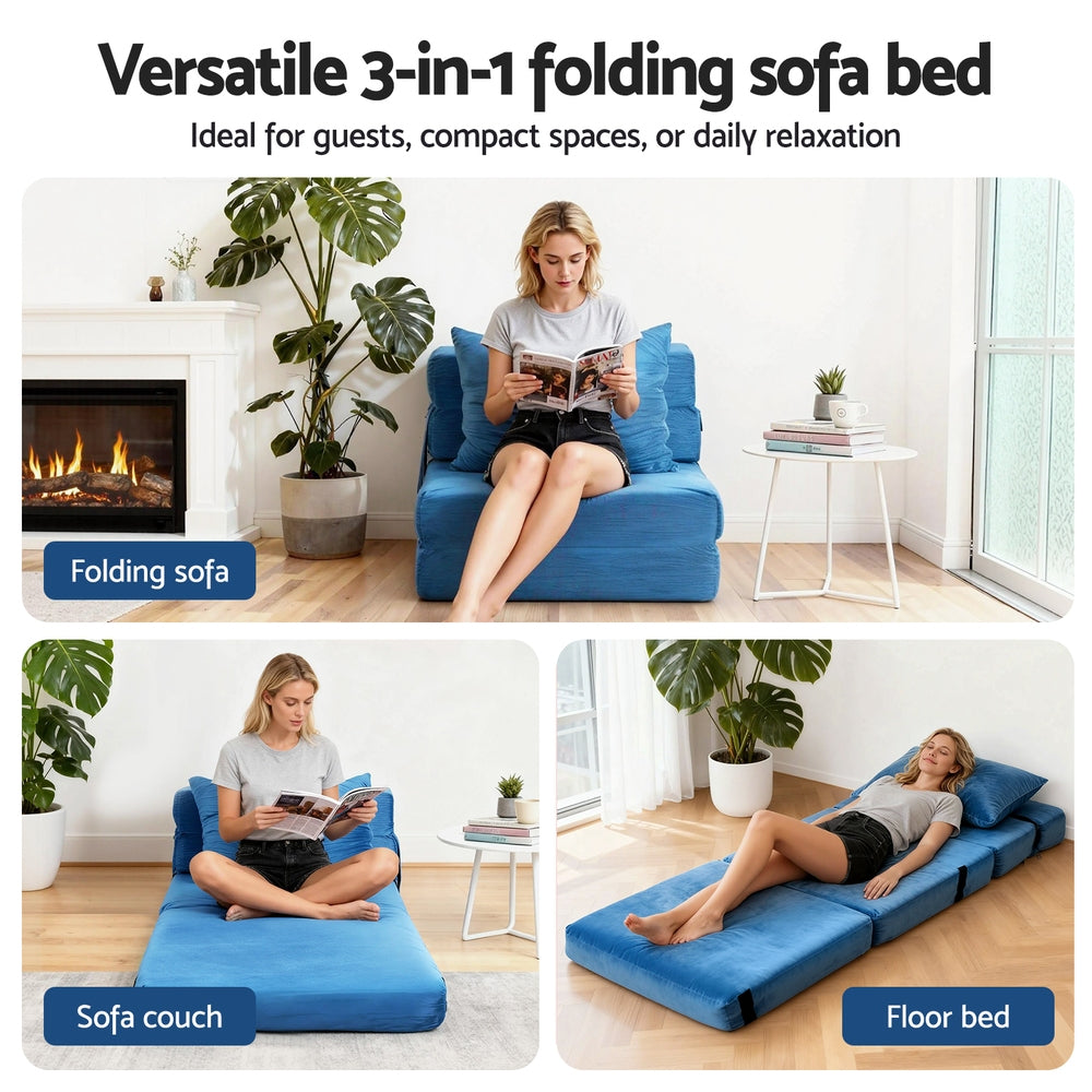 Artiss Armless Convertible Folding Sofa Bed