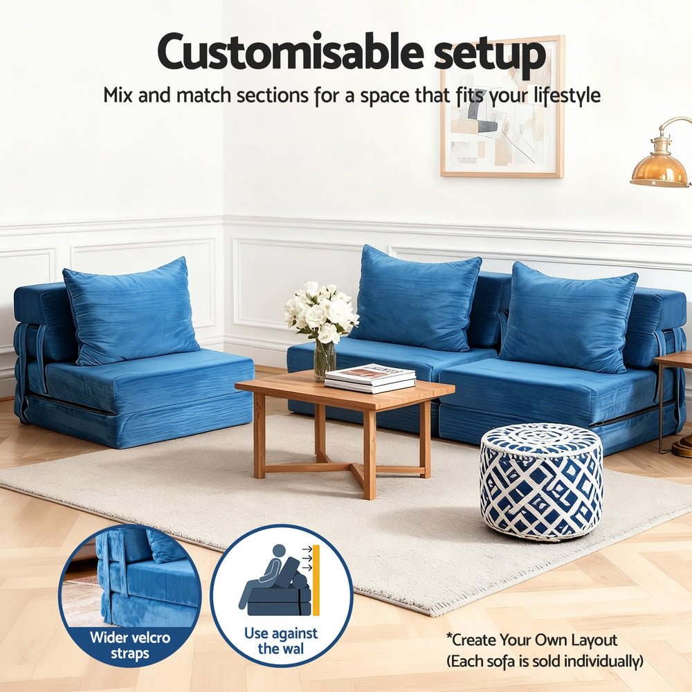 Artiss Armless Convertible Folding Sofa Bed