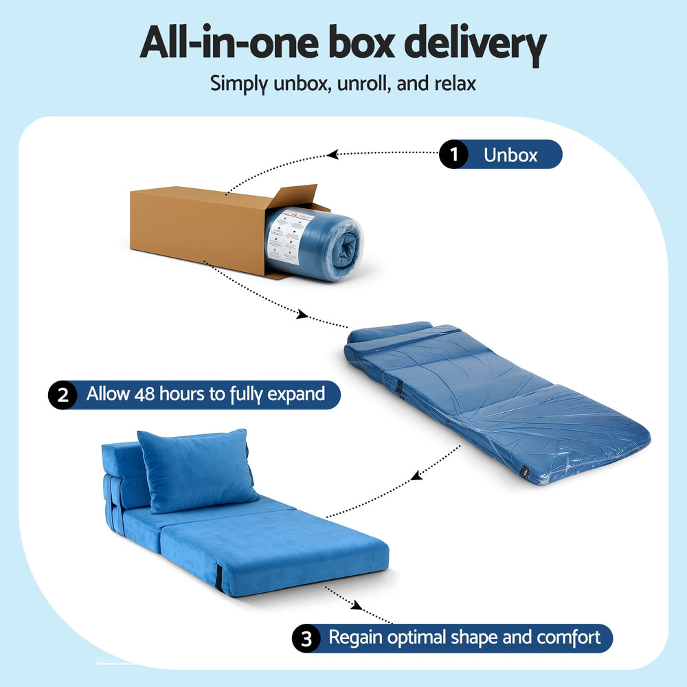 Artiss Armless Convertible Folding Sofa Bed