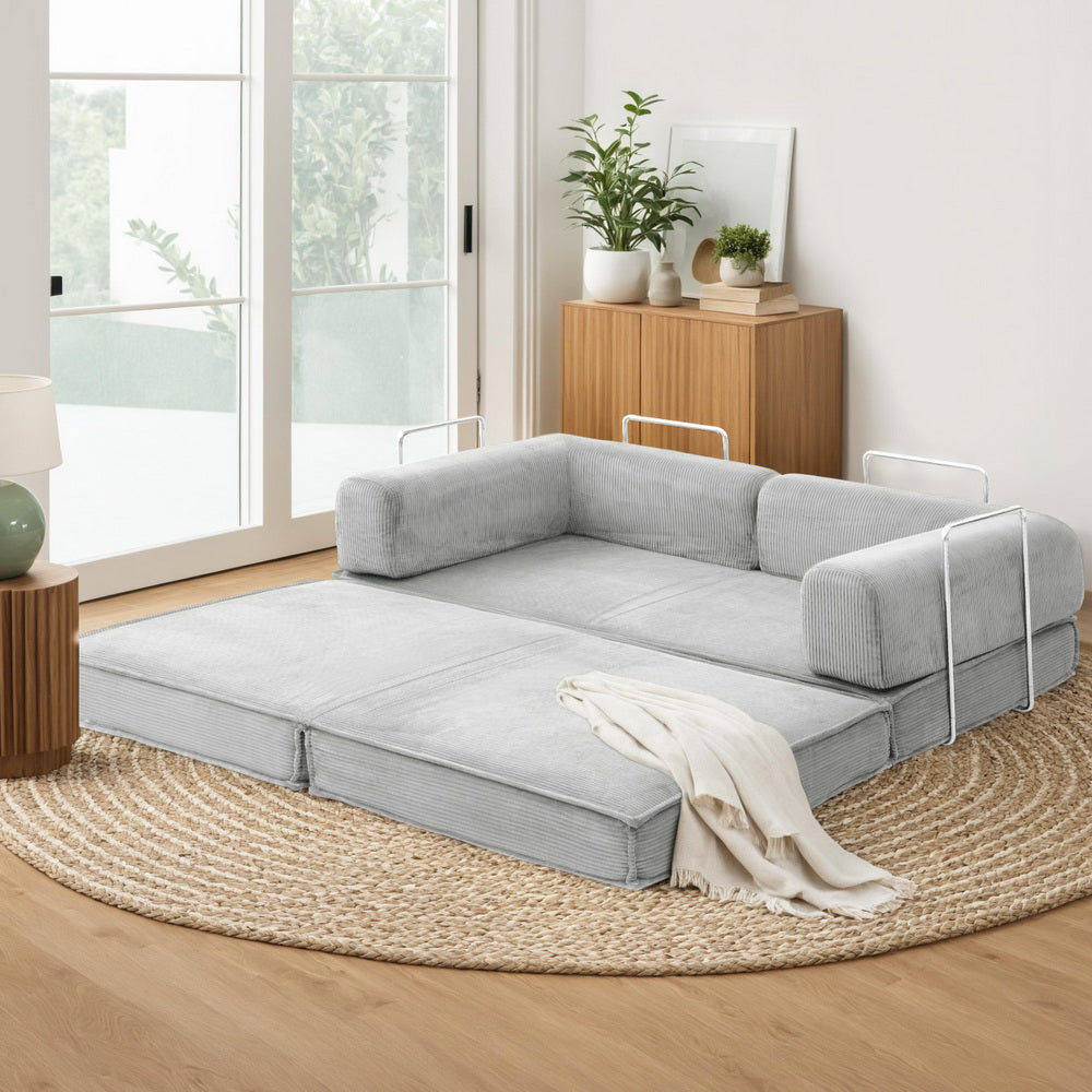 Artiss Convertible Folding Sofa Bed - Grey