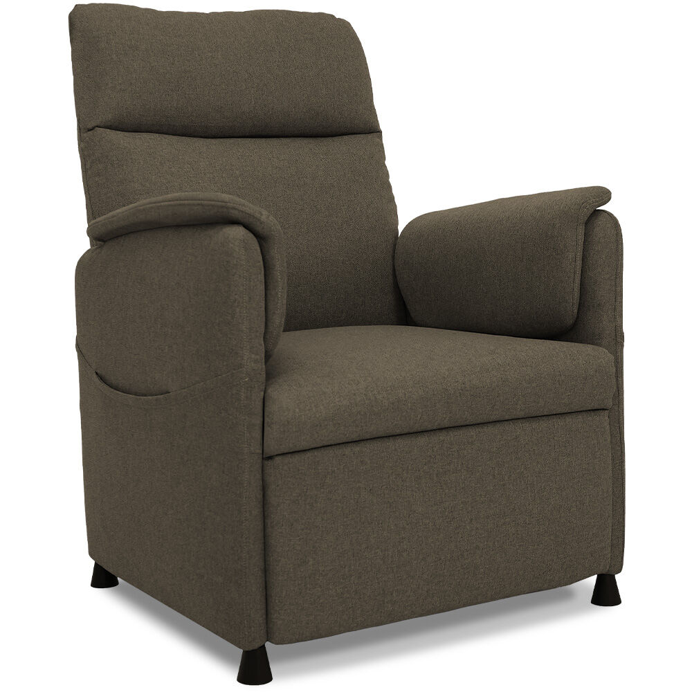 FORTIA Electric Armchair Recliner, Single Fabric Chair, Biege