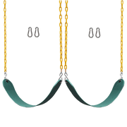 2 Pack Swings Seats Heavy Duty 66" Chain Plastic Coated Playground Swing