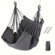 Colorful Striped Hammock Chair with Ropes and Storage Bag - Gery