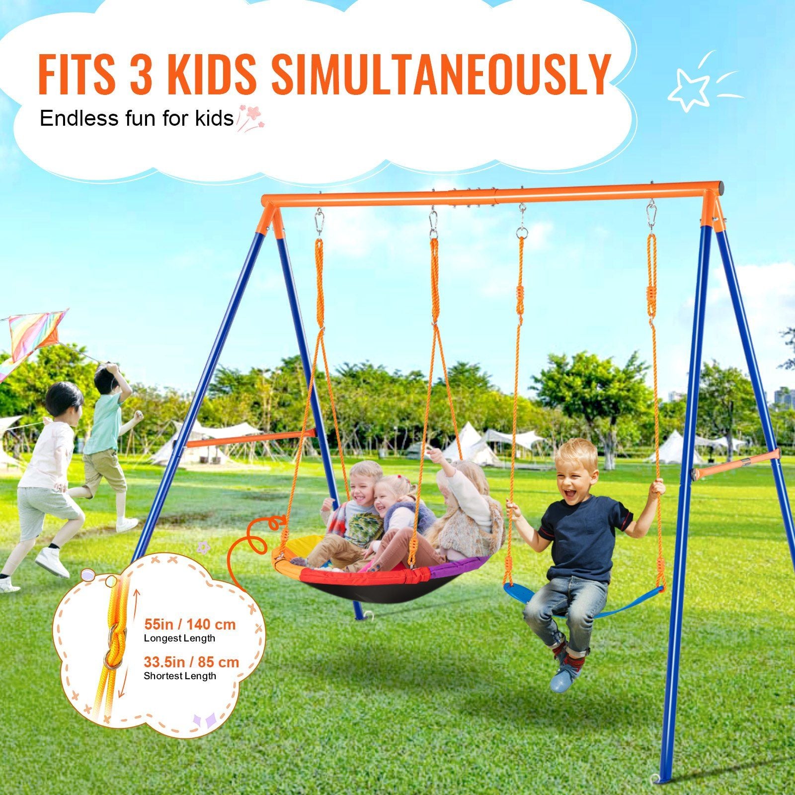 Swing Sets - 1 Saucer Swing Seat, 1 Belt Swing Seat