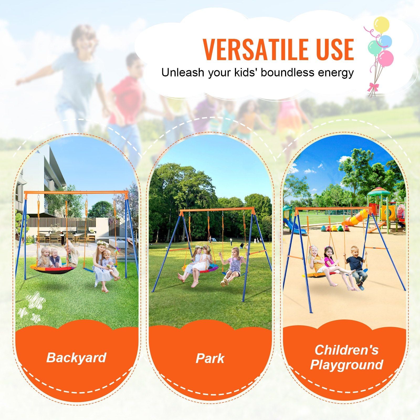Swing Sets - 1 Saucer Swing Seat, 1 Belt Swing Seat