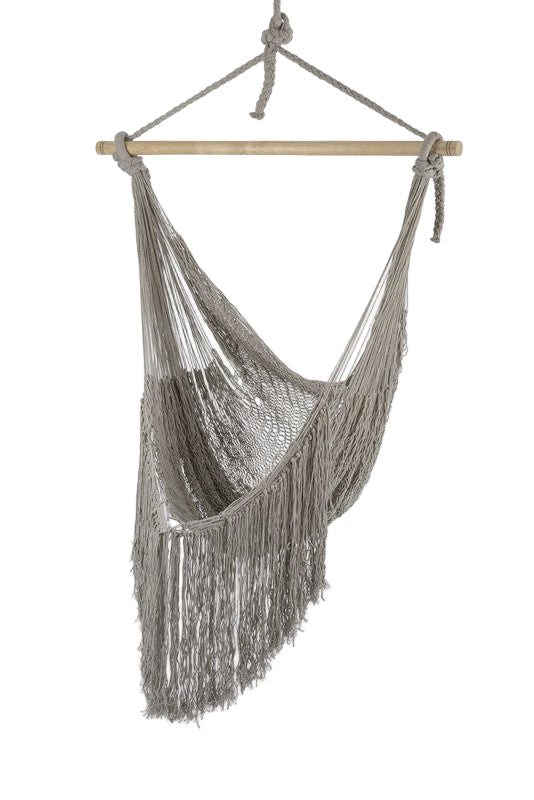 Fringed Cotton Rope Mexican Hammock Swing from Mexico in Dream Sands